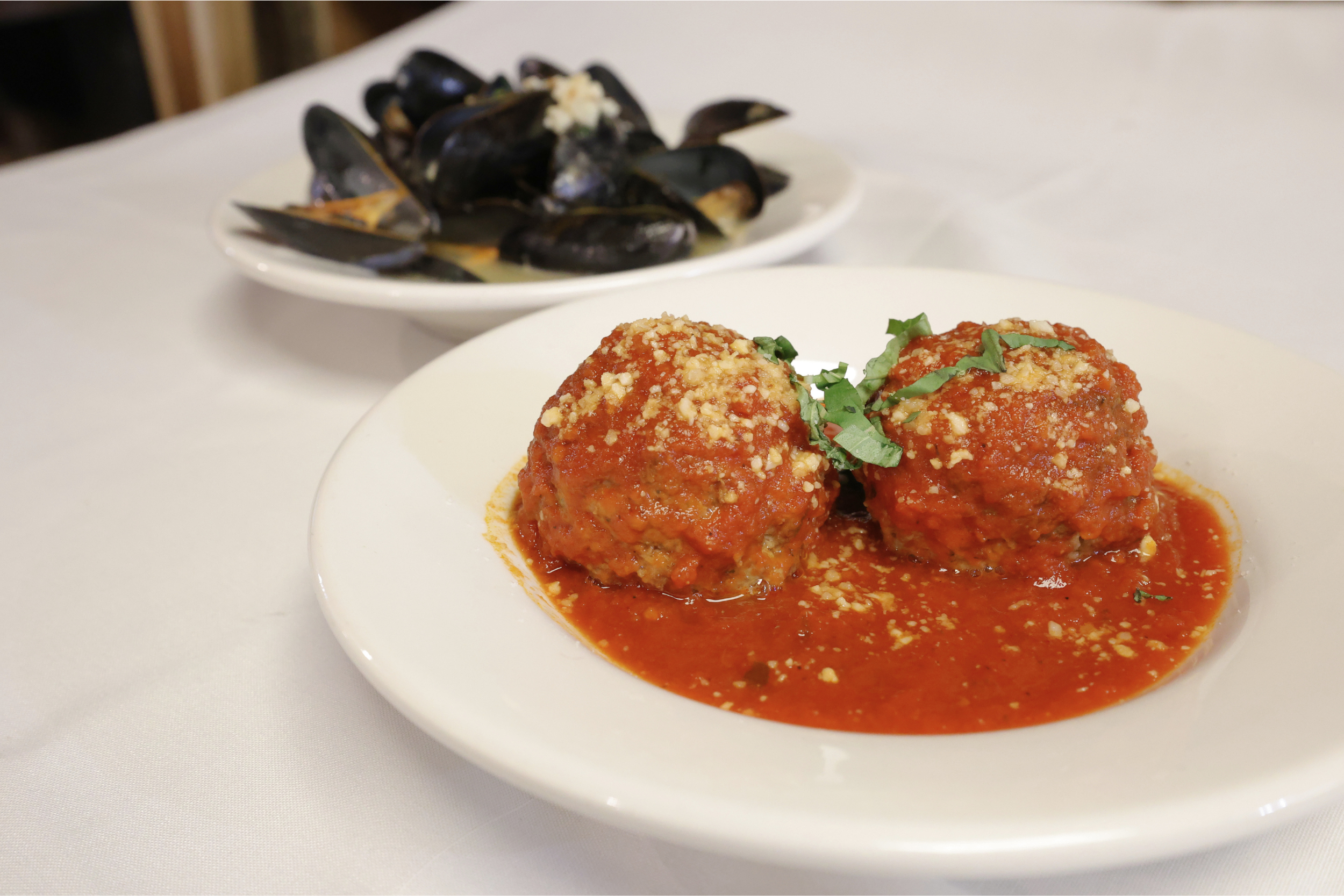 Homemade meatballs with mussels